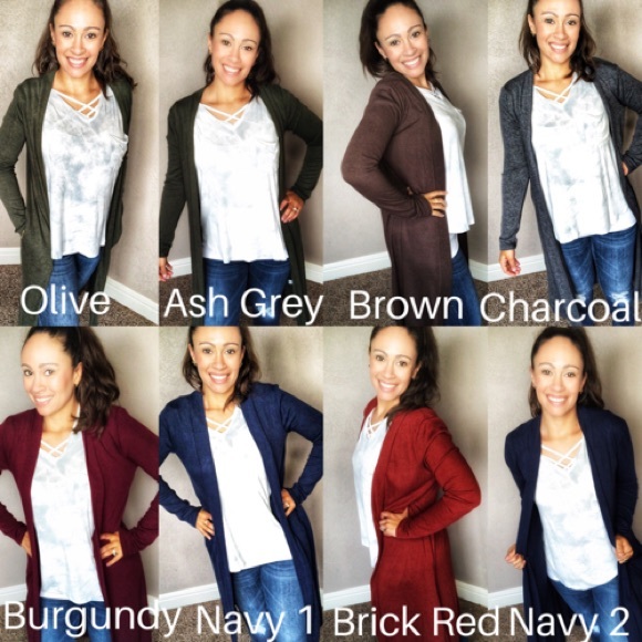 New Dark Olive Zenana Outfitters Sweater Cardigan - Picture 7 of 8